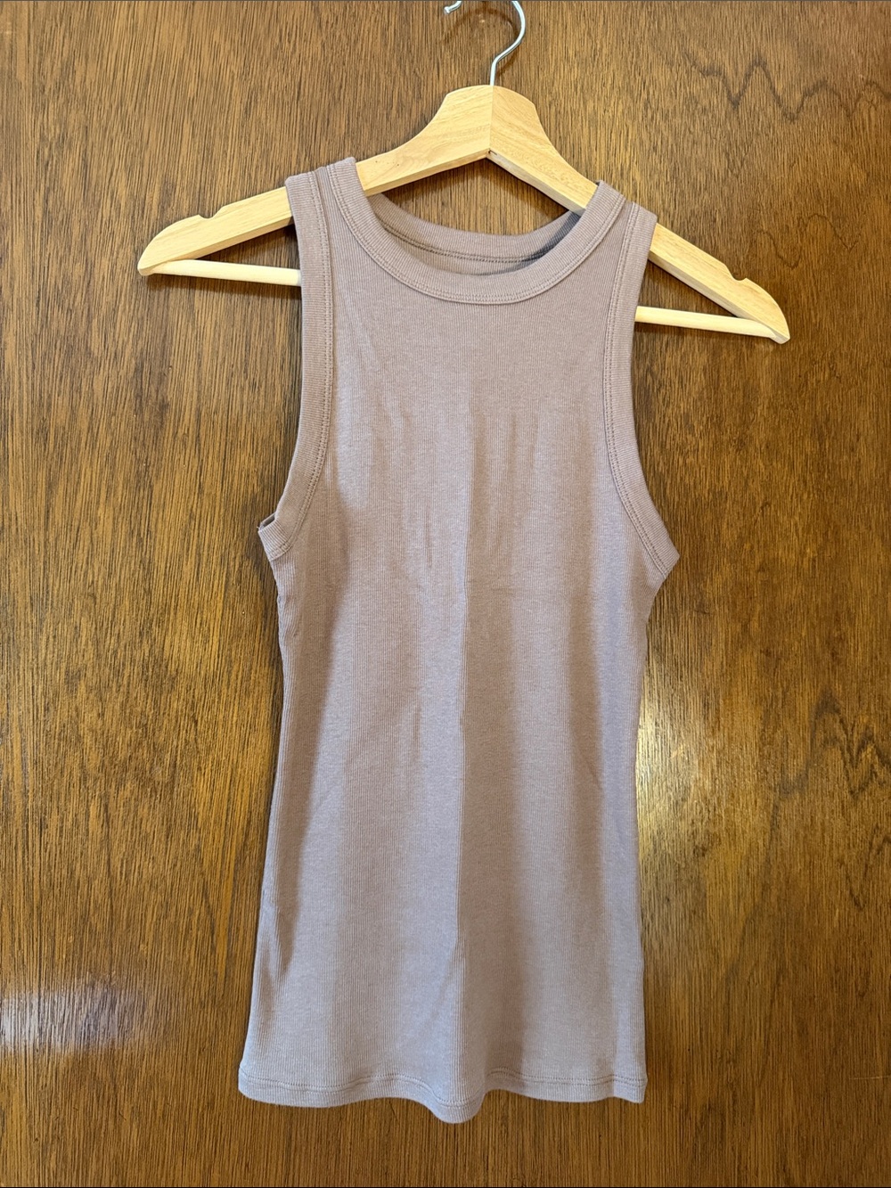 a new day Mauve-Taupe Ribbed Tank Top